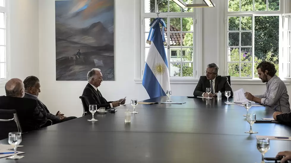 Jorge Di Fiori, en una reunin con el presidente Alberto Fernndez en la Quinta