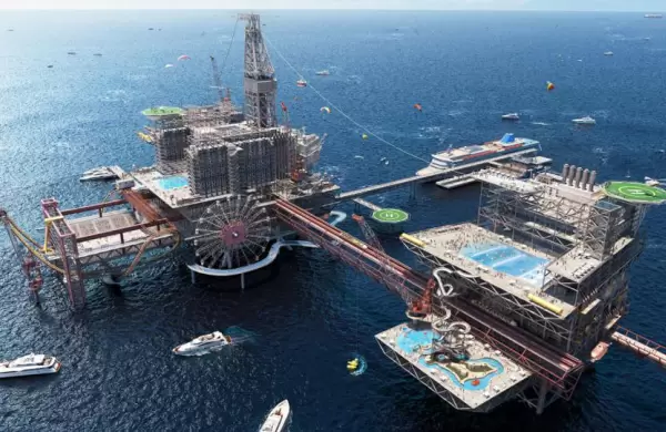 As ser "The Rig", el parque extremo sobre plataformas petroleras en Arabia Saudita