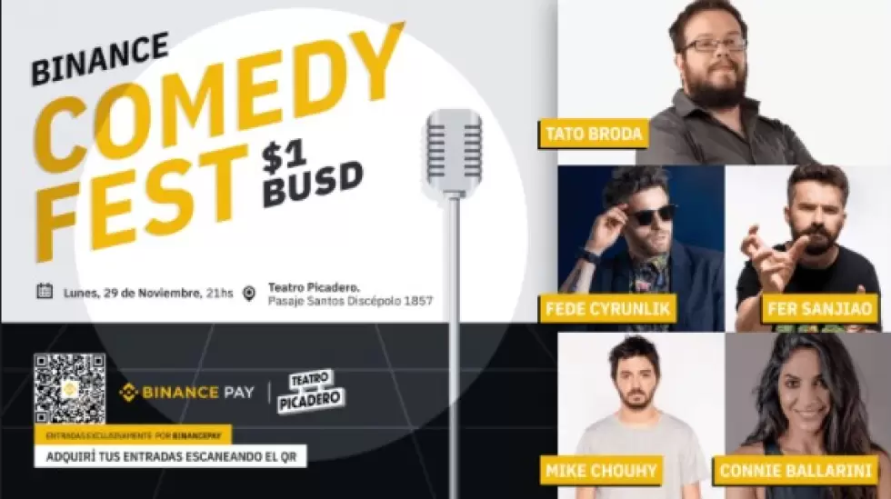 Binance Comedy Fest, el stand up al que se accede comprando con cripto