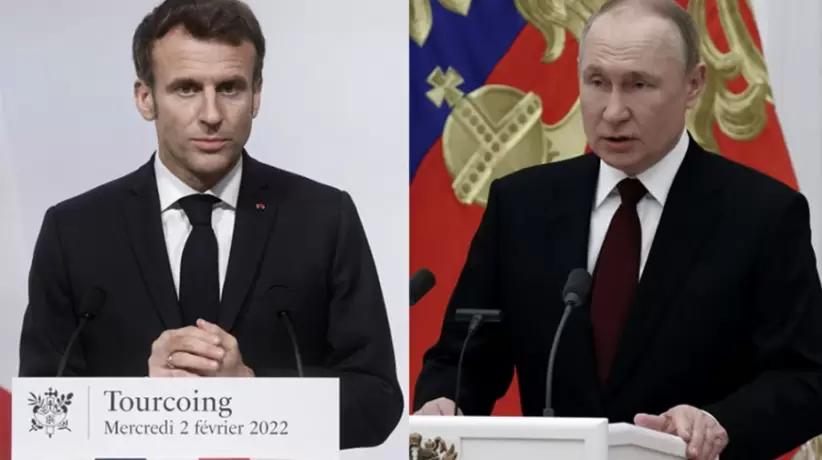Macron y Putin (Télam)