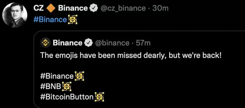 El emoji de Binance similar a una esvástica que generó polémica