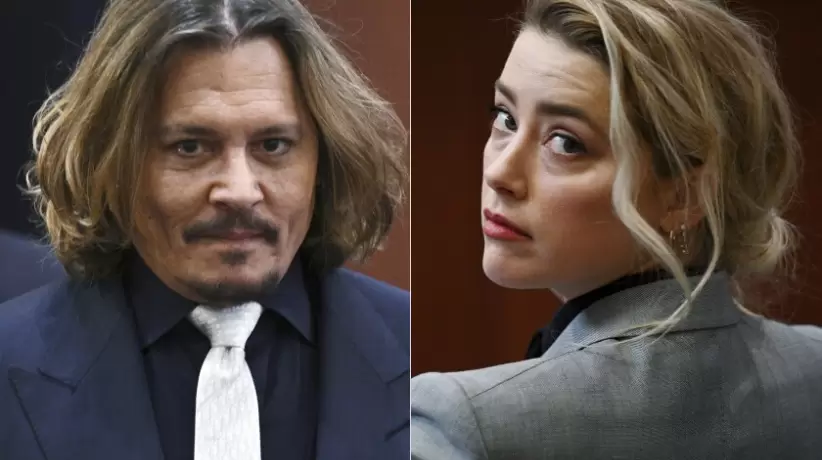 Johnny Depp y Amber Heard durante el juicio en el que se disputan US$150 millone