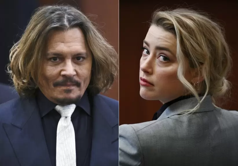 Johnny Depp y Amber Heard durante el juicio en el que se disputan US$150 millones