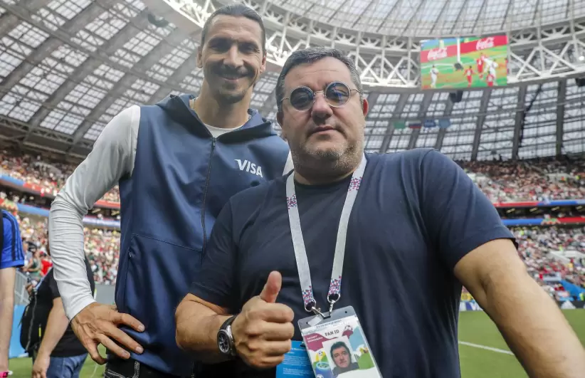 Mino Raiola junto a Zlatan Ibrahimović, uno de sus clientes