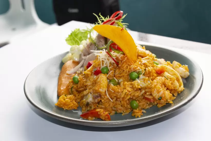 arroz con marisco, comida, mariscos