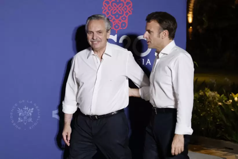 Alberto Fernández, Emmanuel Macron,