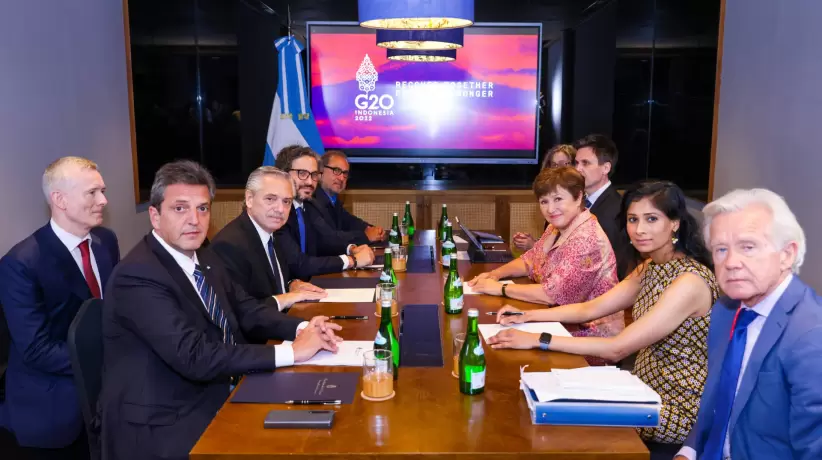 Sergio Massa, Alberto Fernández, Kristalina Georgieva, FMI