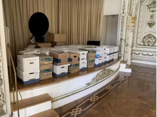 Las cajas de documentación halladas en la residencia de Donald Trump