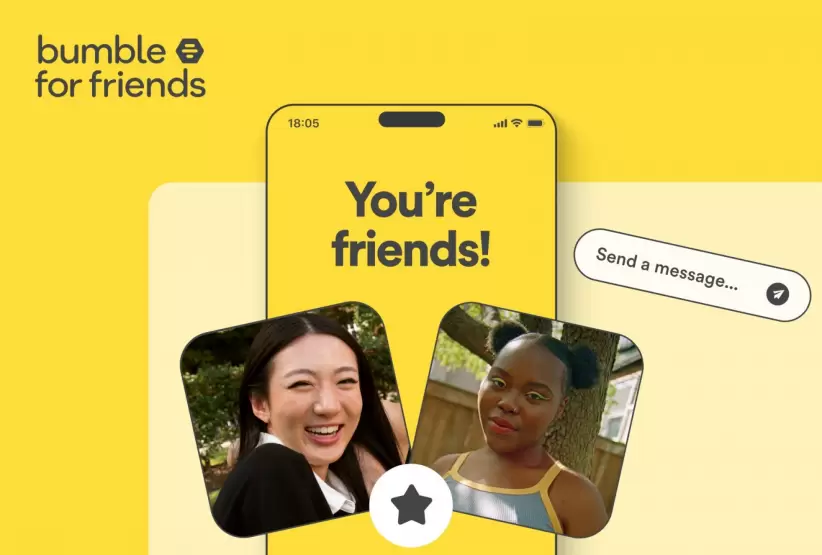 Bumble for friends es una app distinta a la versin de citas destinada a generar amistades