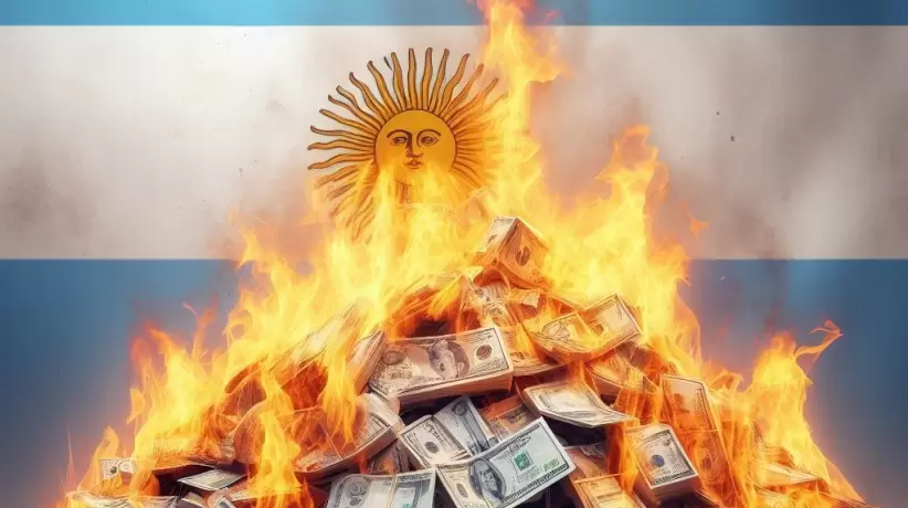 bonos argentinos, dólares, fuego, caída, baja, colapso, país, economía, finanzas