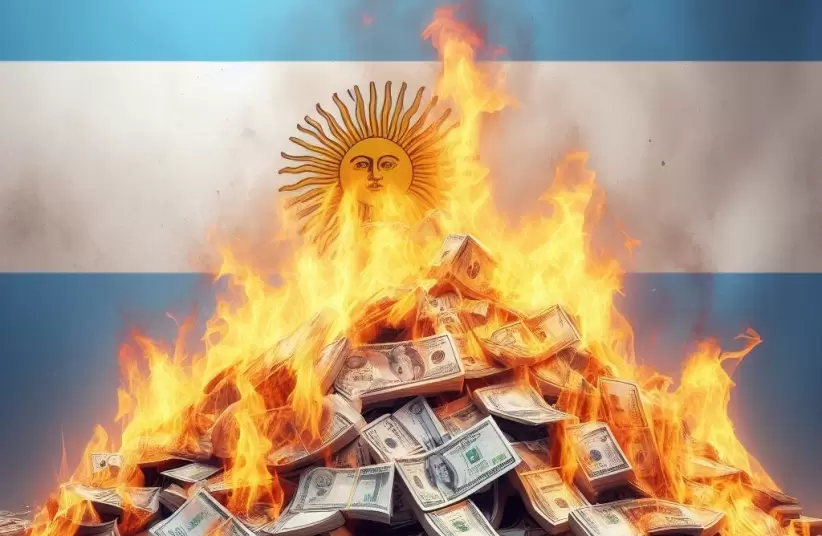 bonos argentinos, dólares, fuego, caída, baja, colapso, país, economía, finanzas, deuda, acciones argentinas, bcba