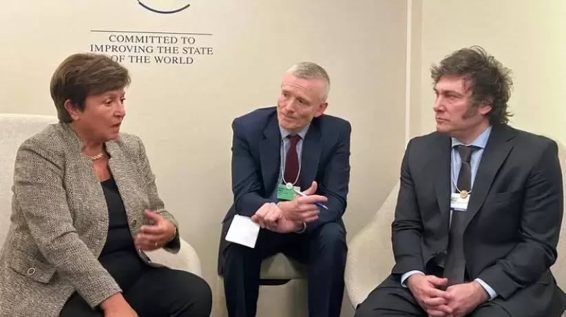 Kristalina Georgieva con Javier Milei en Davos