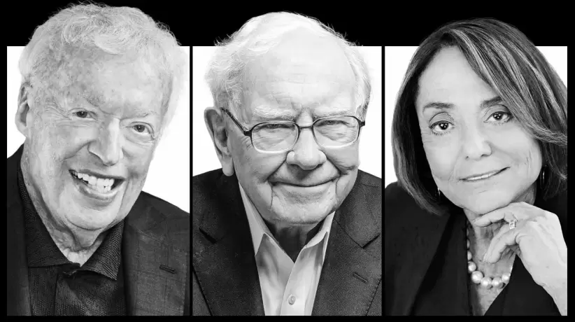 Phil Knight, de Nike; Warren Buffett, de Berkshire Hathaway; y Emerita Barbara P