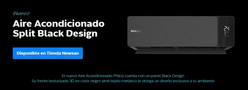 Durante el verano, Philco, marca que pertenece a la empresa Newsan, promocion su nuevo aire acondicionado con el lema "Todos necesitamos un aire"