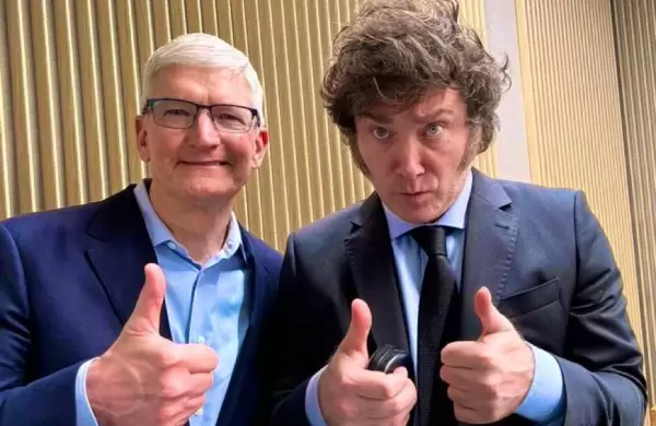 Javier Milei se reunió con Tim Cook, CEO de Apple, para cerrar una visita histórica al Silicon Valley