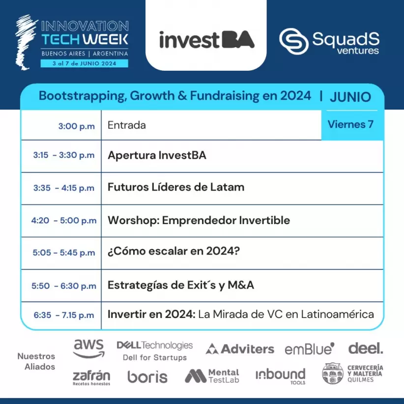 innovation tech week_bootstrapping growth & fundraising_agenda