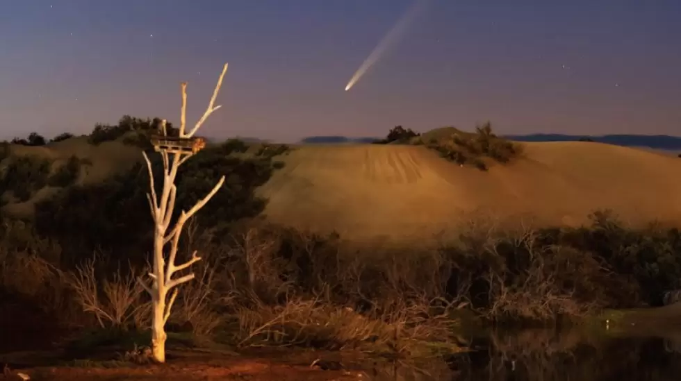 cometa atlas en la dunas de maspalomas