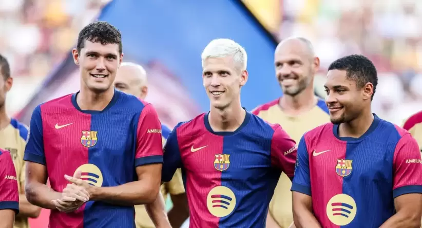 Dani Olmo, Pau Victor y Andreas Christensen FC Barcelona