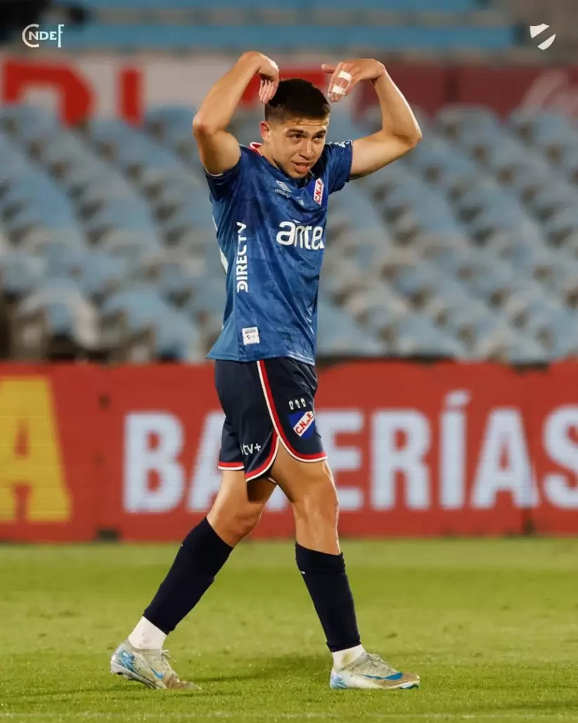 Lucas Sanabria, jugador de Nacional. Foto: Cuenta de X oficial de Nacional