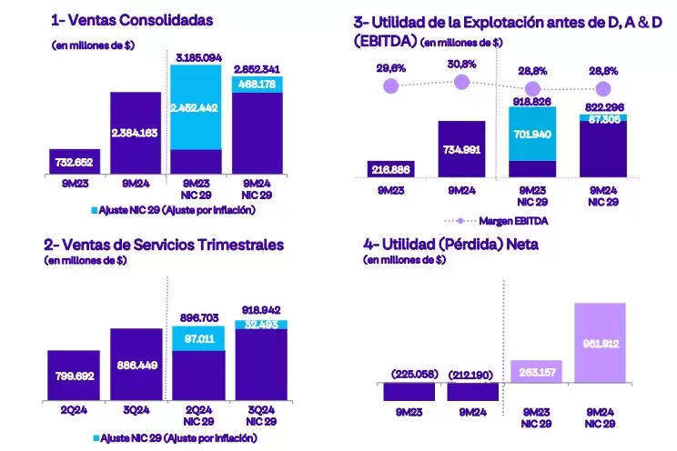 Cifras presentadas por Telecom en su ltimo "Informe de Resultados para Inversores"