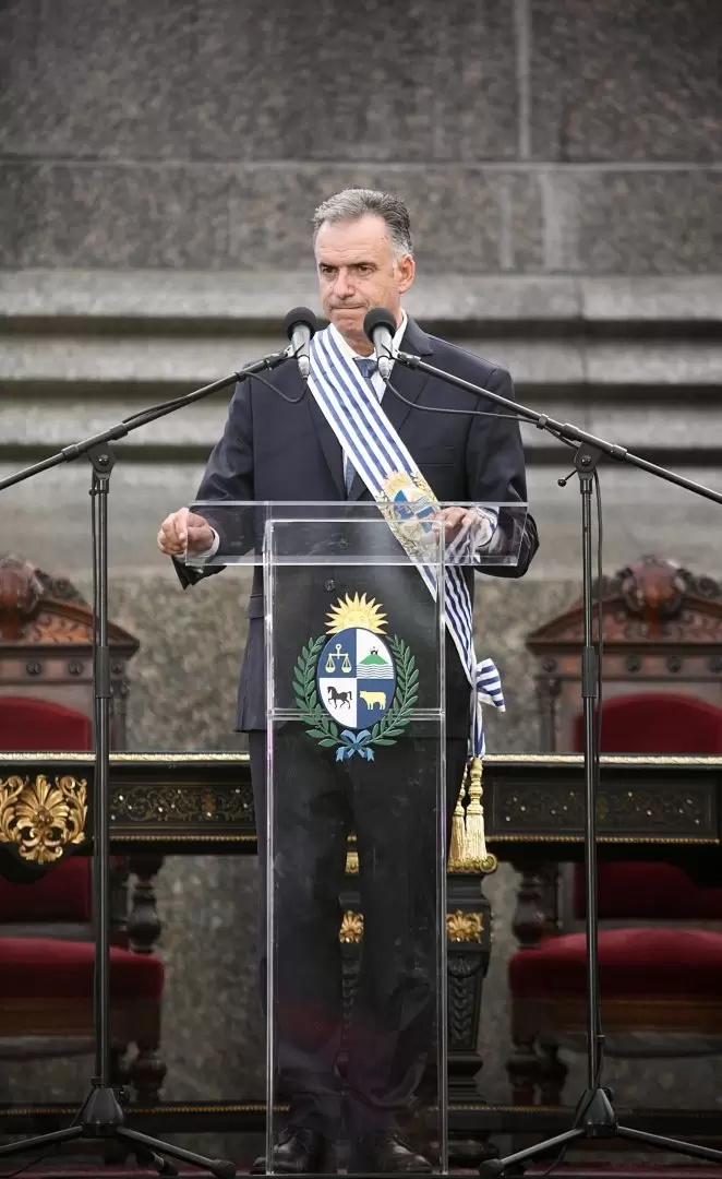 Yamand Orsi durante su discurso como nuevo presidente de la Repblica Oriental del Uruguay. Foto: Nicols Garrido.