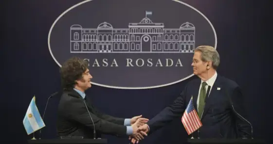 Javier Milei con el Secretario del Tesoro norteamericano, Scott Bessent