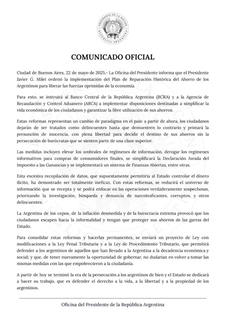 Comunicado oficial