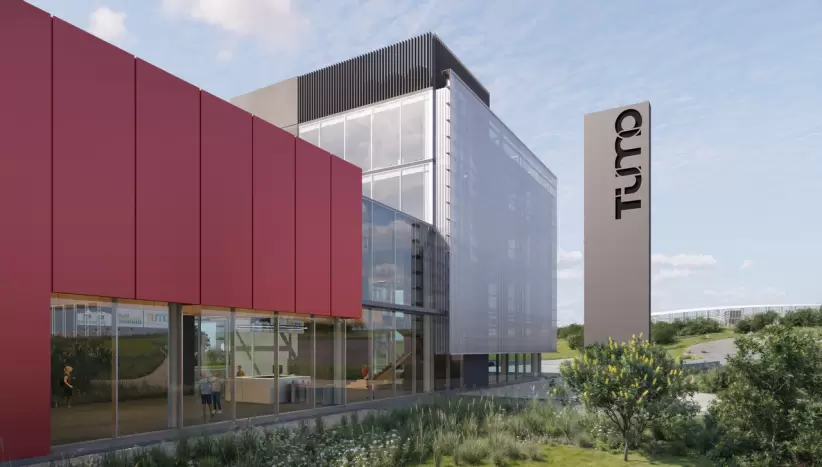 Render de centro TUMO Uruguay, en Aeropuerto de Carrasco. Fuente: Gentileza Corporacin Amrica.