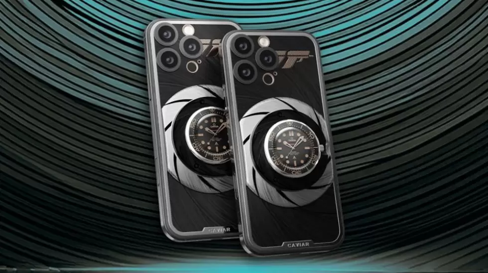 Caviar anunci el iPhone EdicinSin tiempo para morir, que lleva en la parte tr
