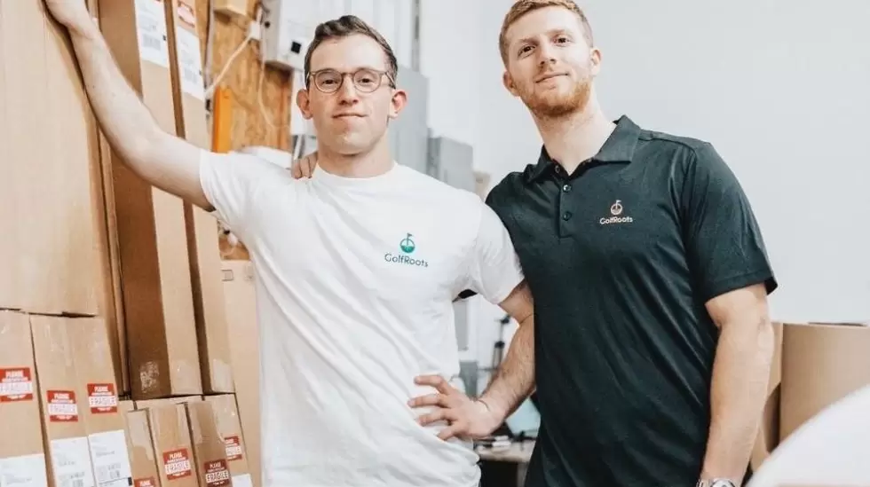 Los cofundadores de GolfRoots, Ben Stromberg (izquierda) y Jake Hoffman (derecha