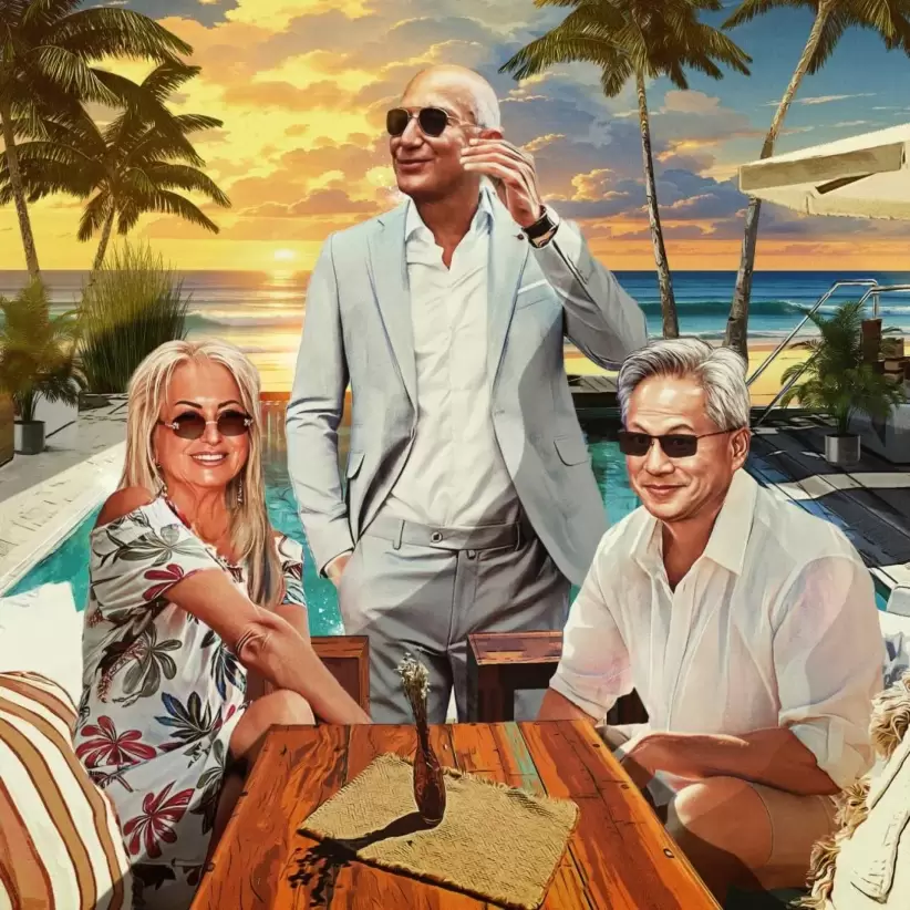Miriam Adelson, Jeff Bezos, Jensen Huang