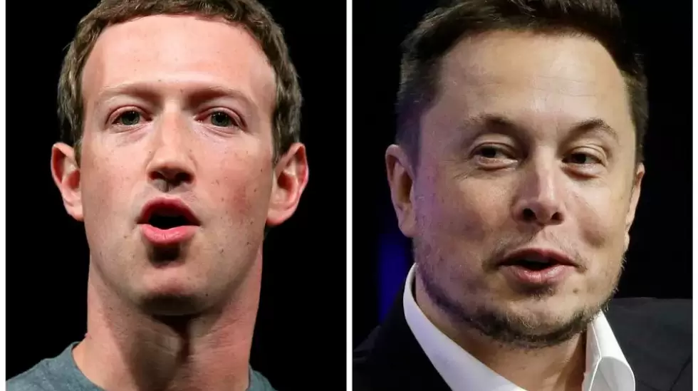 Mark Zuckerberg, a la izquierda, y Elon Musk.