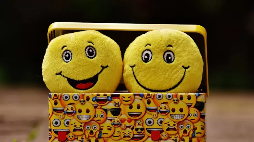 Dos Emoji Amarillos En Caja Amarilla