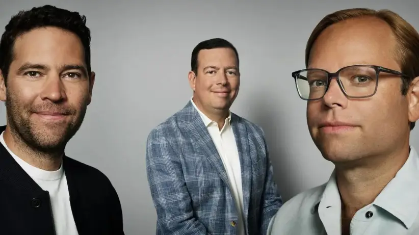 Los cofundadores de CoreWeave, Michael Intrator (no en la foto), Brannin McBee, Brian Venturo y Peter Salanki (de izquierda a derecha).