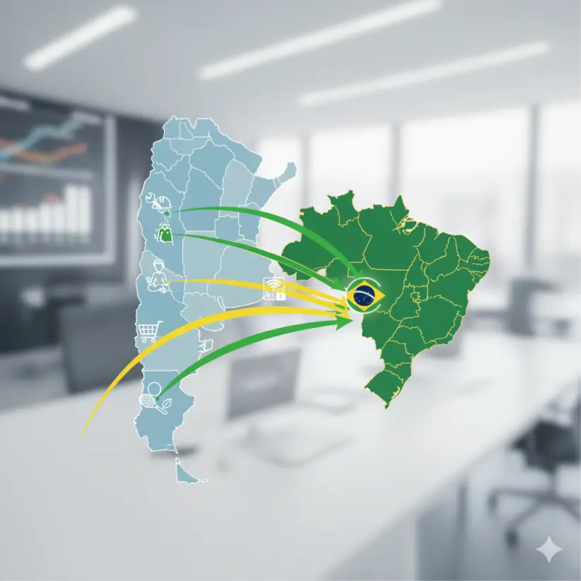 Empresas de Brasil que desembarcan en Argentina (creada con Gemini)