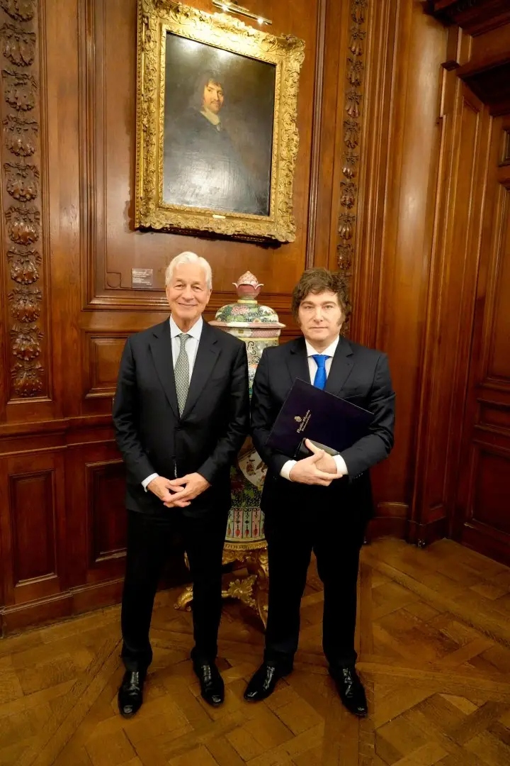 Jamie Dimon con Javier Milei.