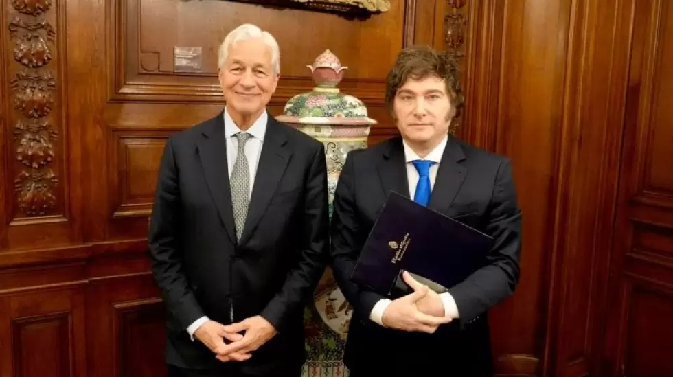 Jamie Dimon con Javier Milei