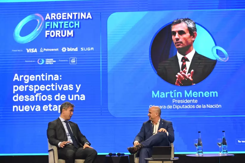 Martn Menem, presidente de la Cmara de Diputados, en el Argentina Fintech Forum