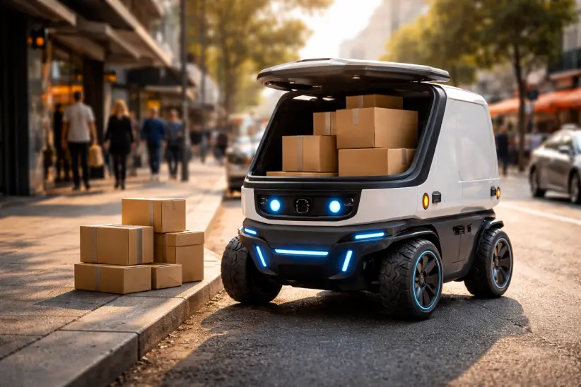 robot de entrega en la ciudad