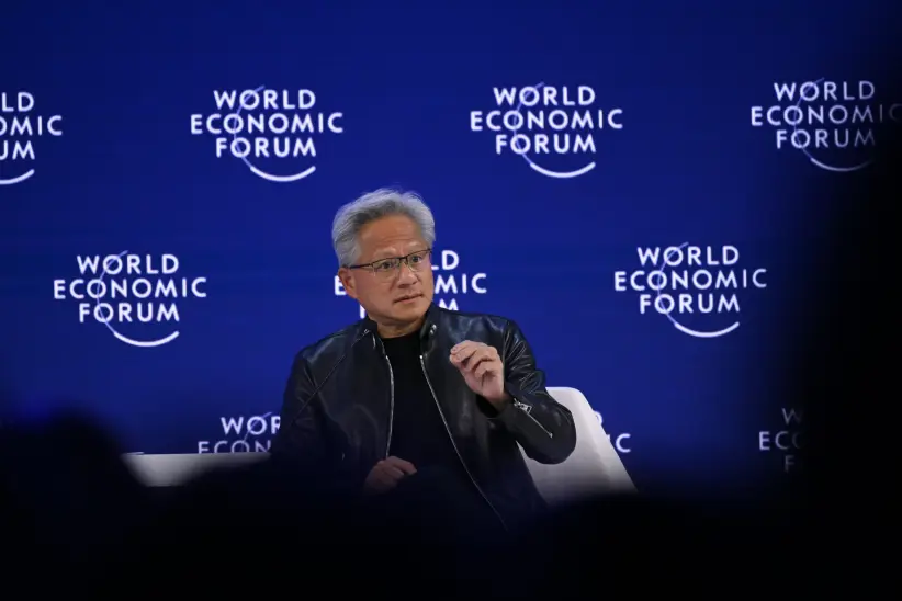 World Economic Forum Annual Meeting
DAVOS, SWITZERLAND - JANUARY 21: NVIDIA founder and CEO Jensen Huang gives a speech at the World Economic Forum A
