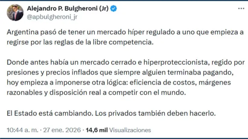 Bulgheroni Jr en X https://x.com/apbulgheroni_jr/status/2016145249320550636?s=46&t=ieYjBK38cfwtFSQWHZ9yRQ