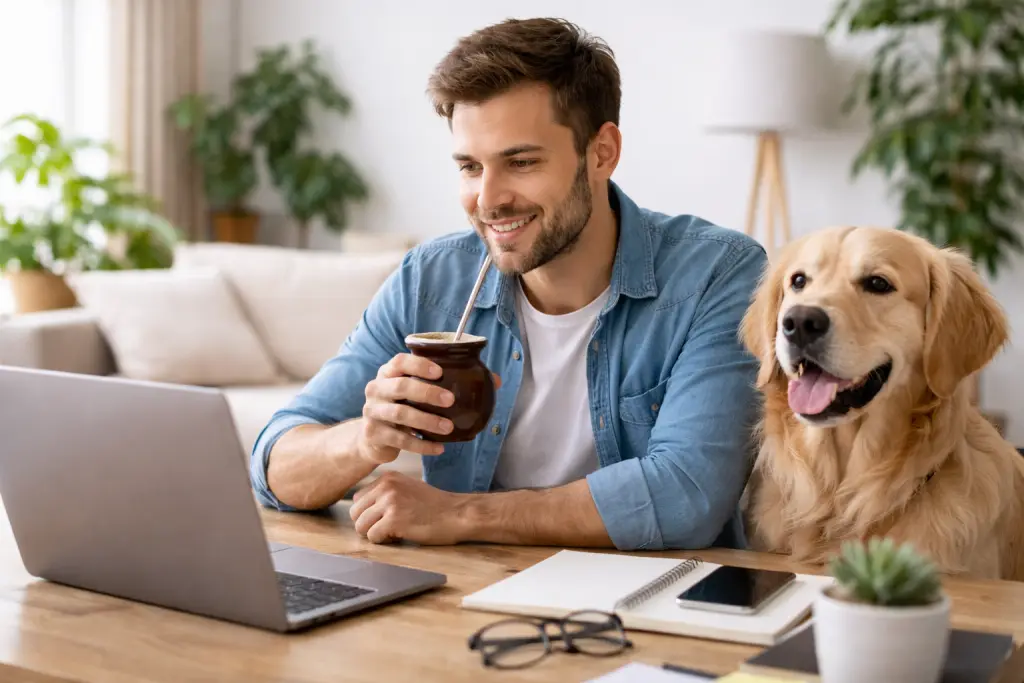 homeoffice, teletrabajo, empleado, computadora, trabajo, empleo (Imagen creada con IA)