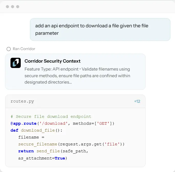 Corridor puede identificar con precisión cómo y en qué parte ese código no es seguro y así cumple el rol de “revisor de código”.