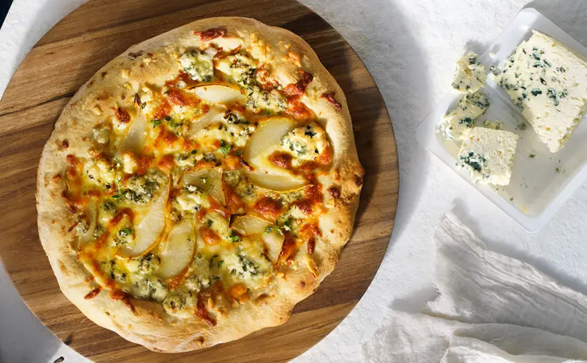 pizza queso azul san ignacio con peras