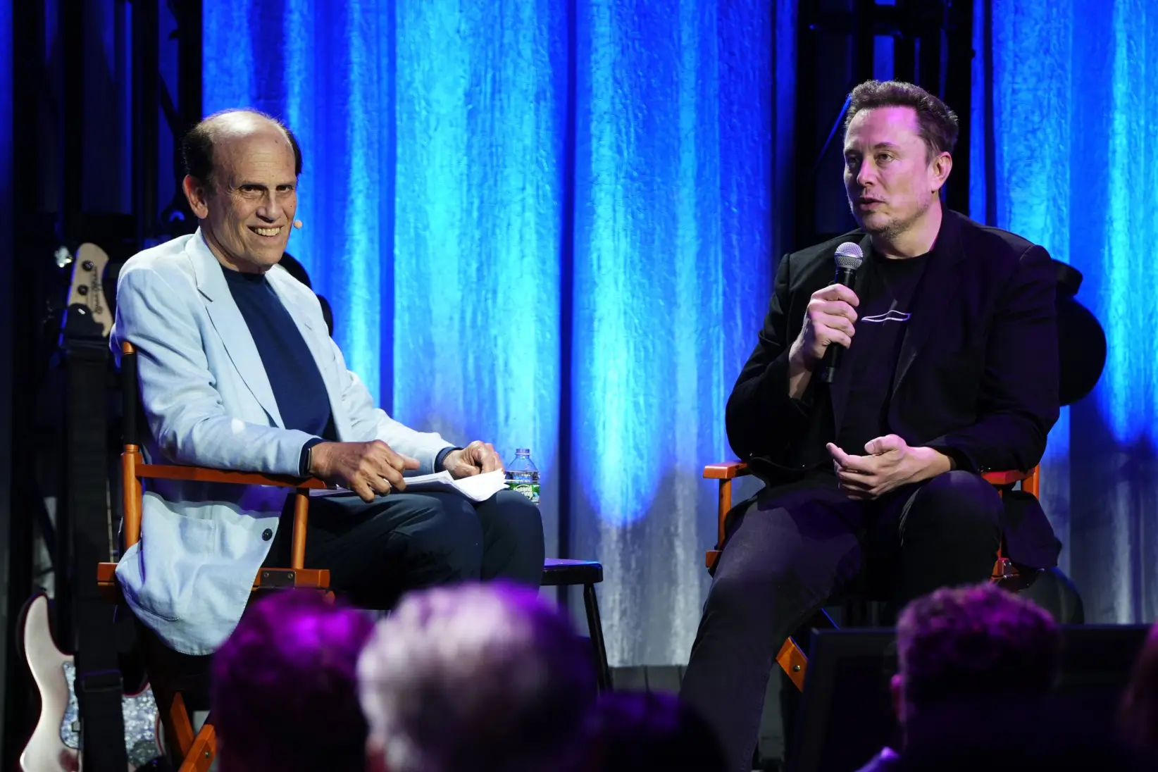 Milken con Elon Musk (Foto por Jared Siskin/Patrick McMullan via Getty Images)
