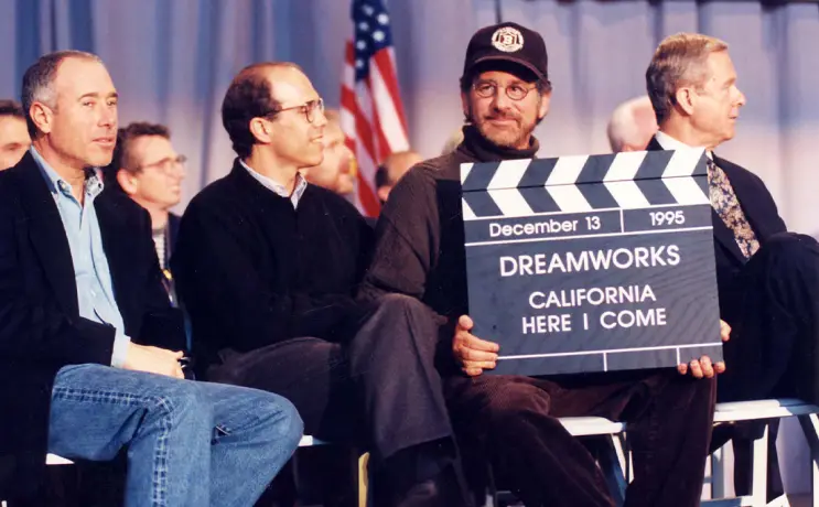 David Geffen, Jeffrey Katzenberg & Steven Spielberg (Photo by Jeff Kravitz_FilmMagic)