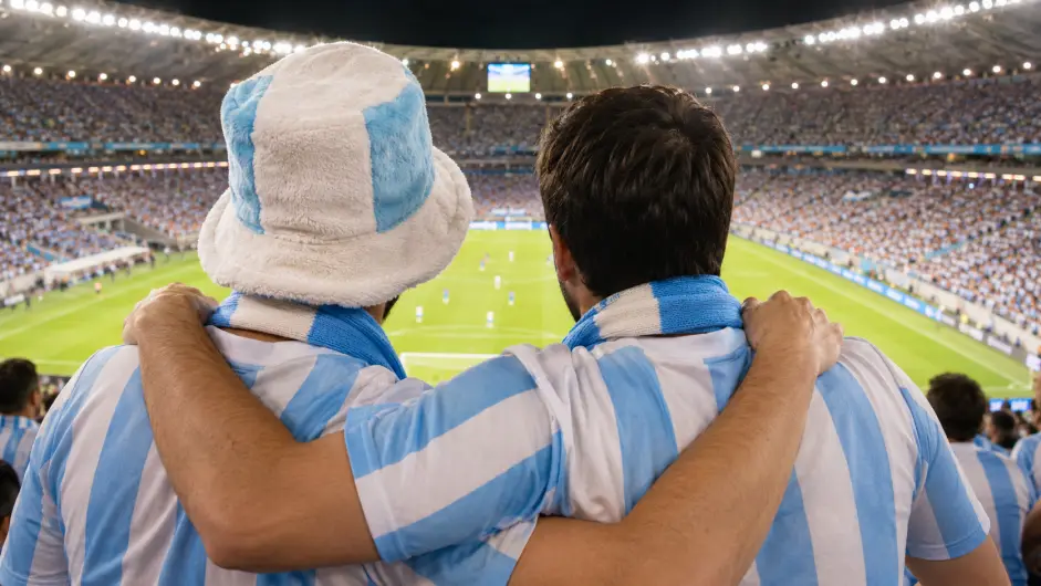 Hinchas de la seleccion argentina, mundial (imagen creada con IA)