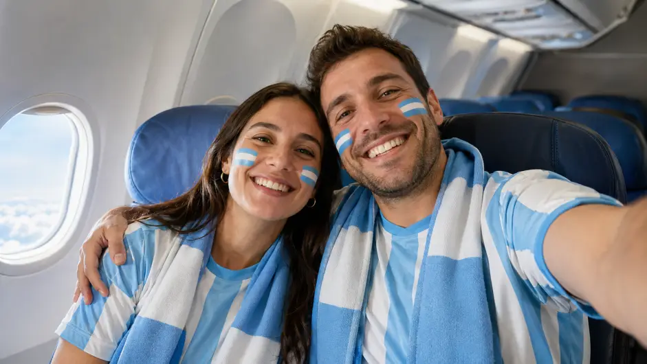 Hinchas de la selección Argentina, mundial (Imagen creada con IAA)
