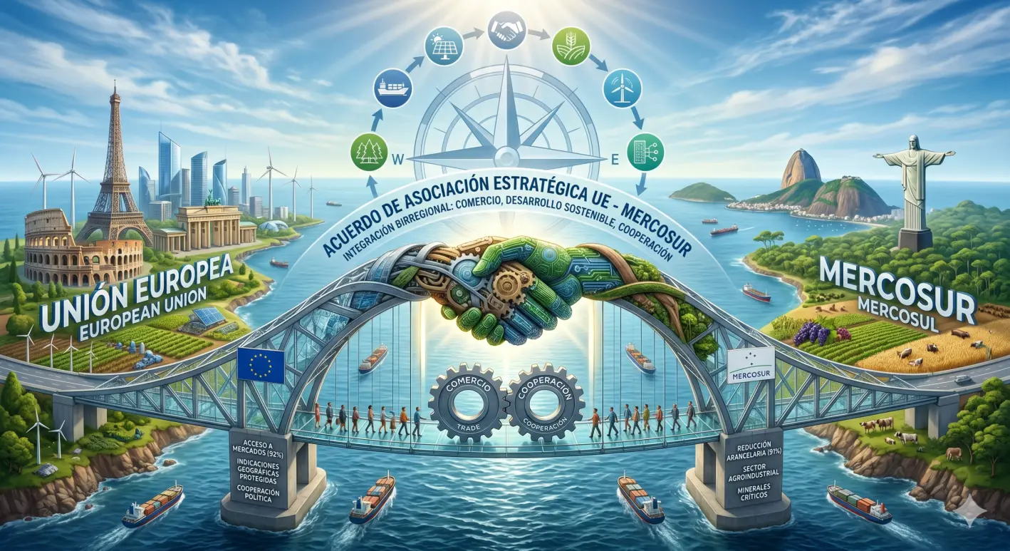Acuerdo Mercosur - Unión Europea (Imagen generada por Gemini)