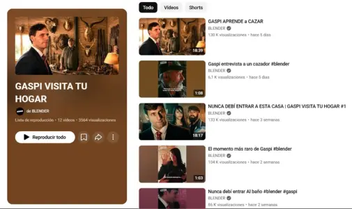 gaspi y su nueva serie en youtube